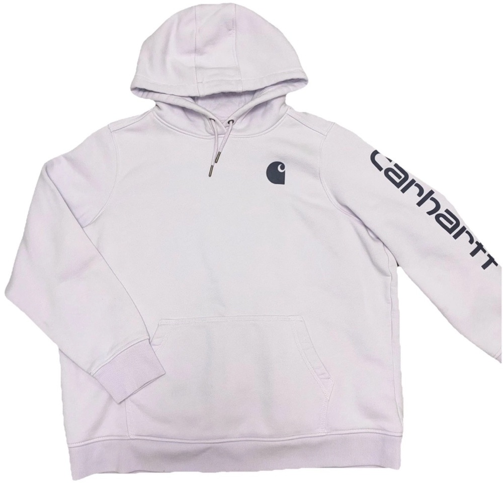 Carhartt Hoodie Lilac Minimal Streetwear Workwear Sweatshirt XS